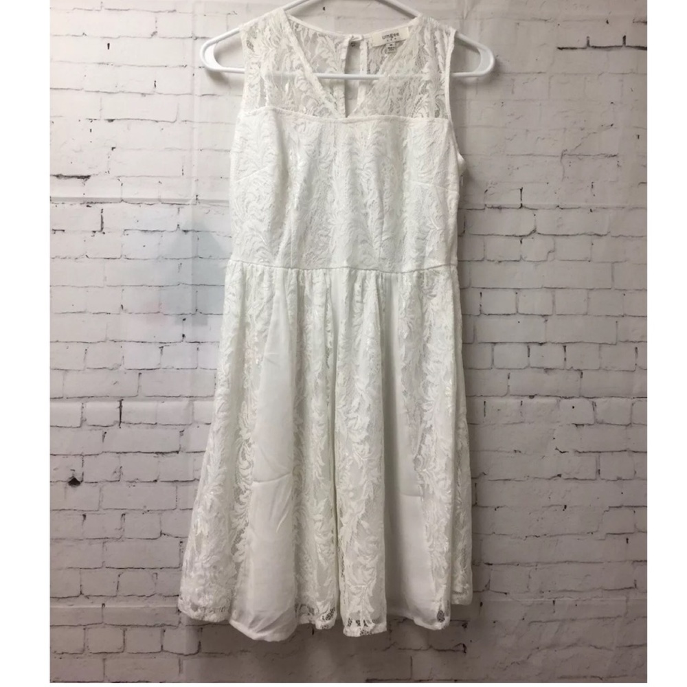 Umgee USA Size M White Lace Sleeveless Mini Dress - Picture 1 of 8